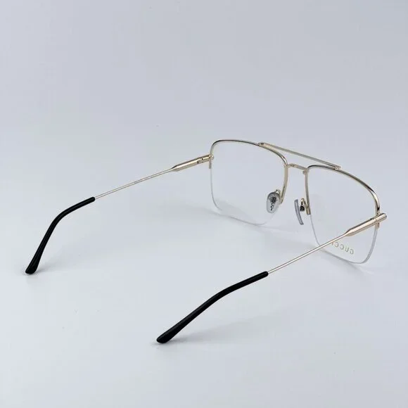Gucci GG1415O 001 BRAND NEW Eyeglasses Gold Pilot Women